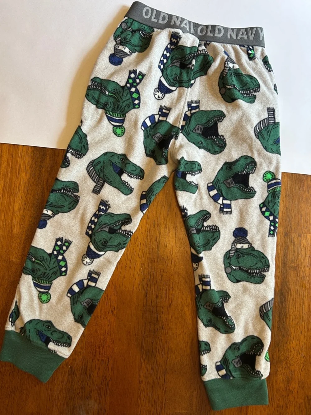 Dino Pajama Pants With Pockets | Boys XS 5 | Fleece Winter Cozy | Old Navy